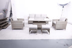 3-Seater Sofa Set, 2 Armchairs & Firepit Table