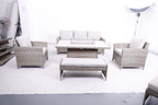 3-Seater Sofa Set, 2 Armchairs & Firepit Table