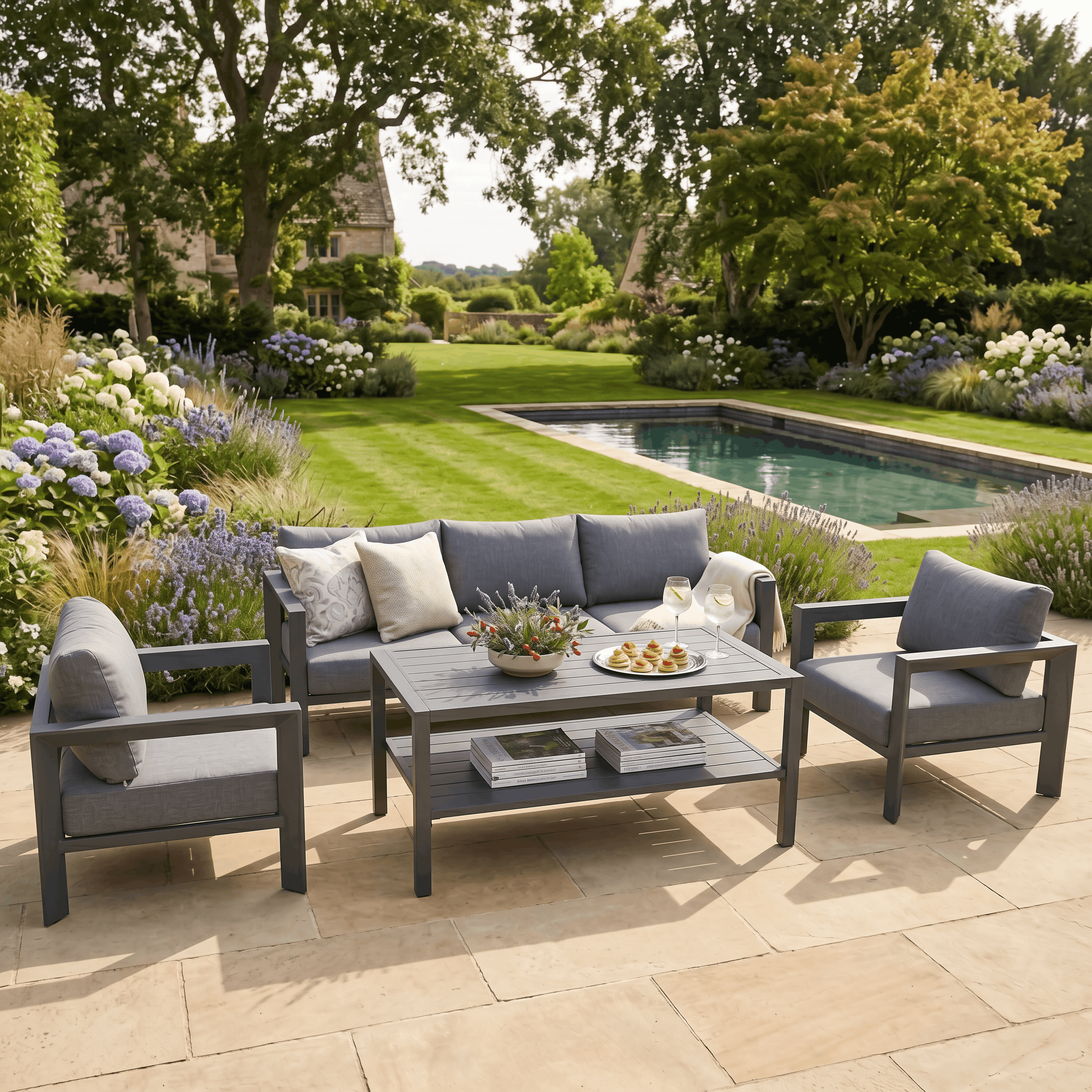 3-Seater Sofa Set with 2 Armchairs & Coffee Table