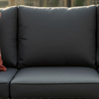 Curved Corner Sofa Set with Armchair, 2 Stools & Height Adjustable Table