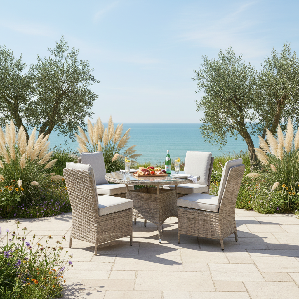 Armless 4 Chair Dining Set