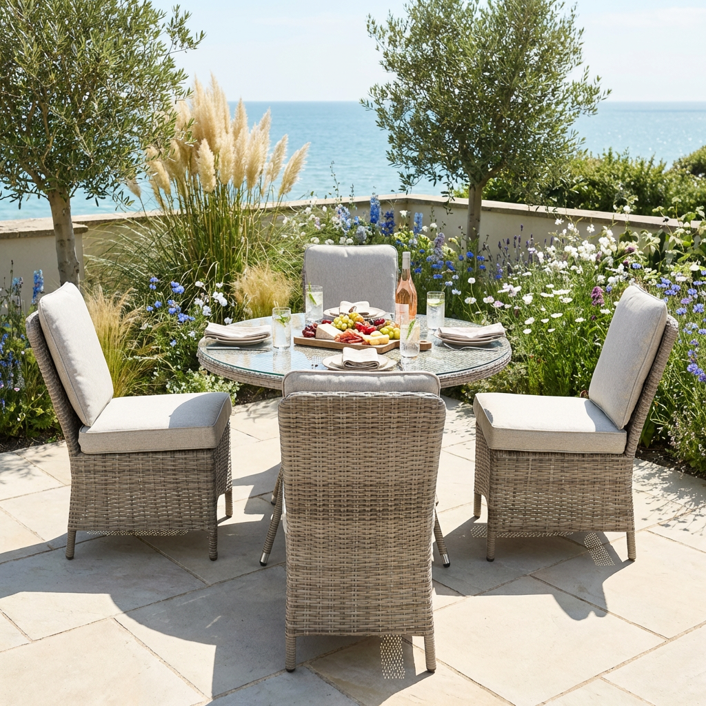 Armless 4 Chair Dining Set