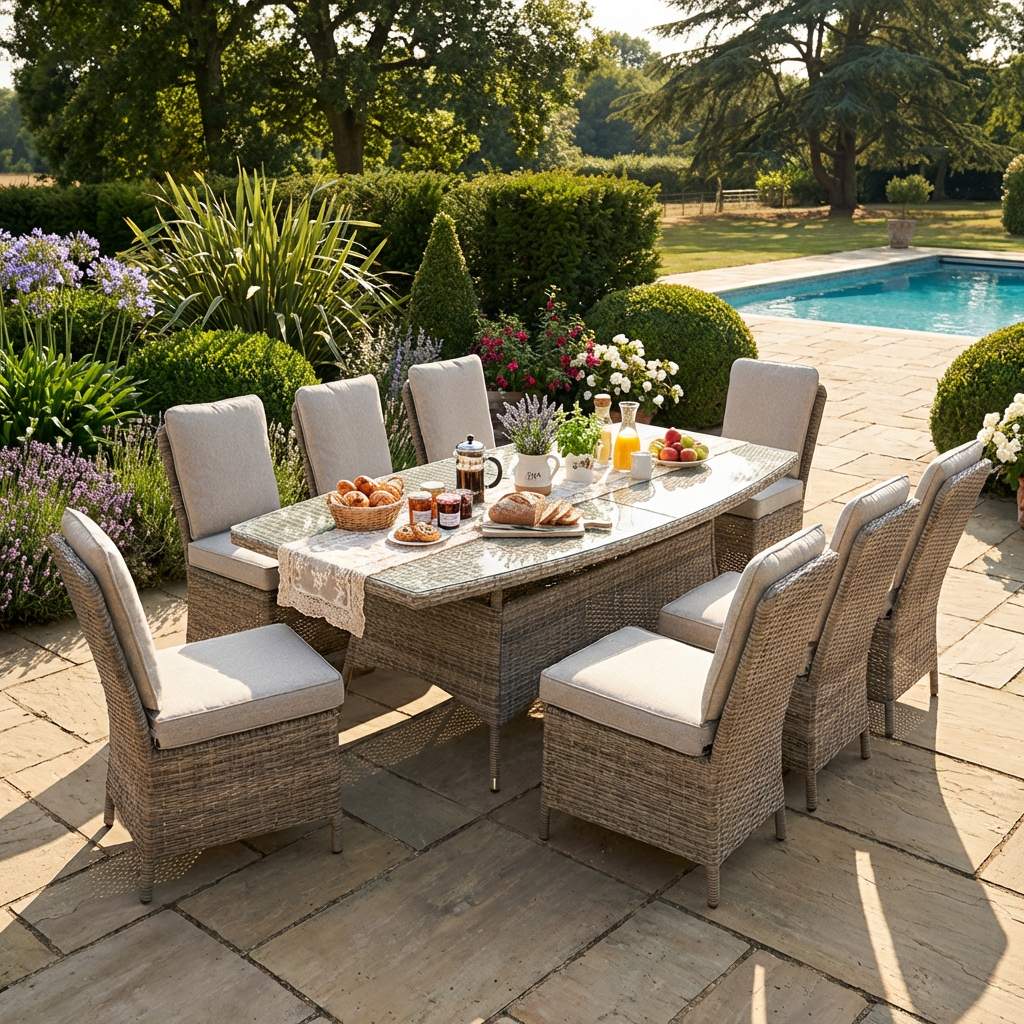 Armless 8 Chair Dining Set