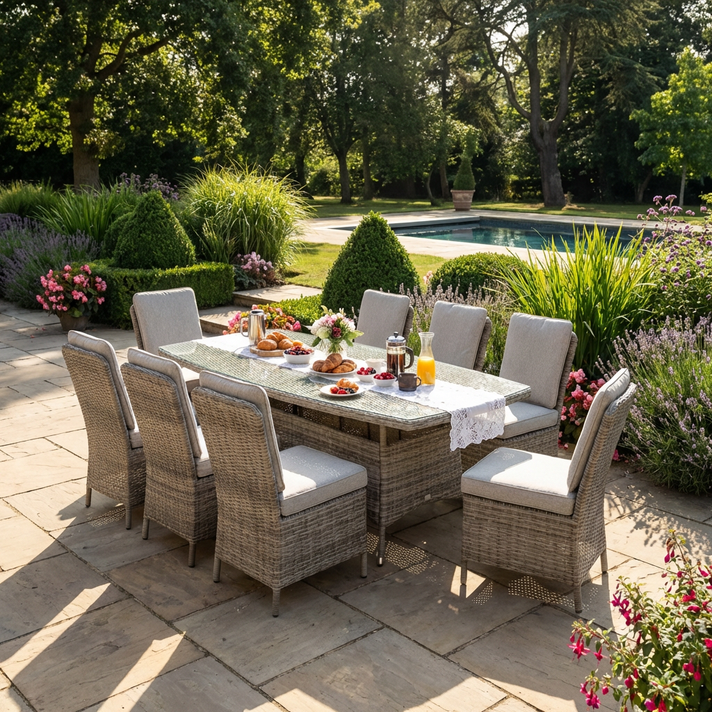 Armless 8 Chair Dining Set