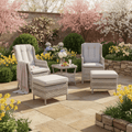 2 Chair Lounge Bistro Set with 2 Stools & Side Table