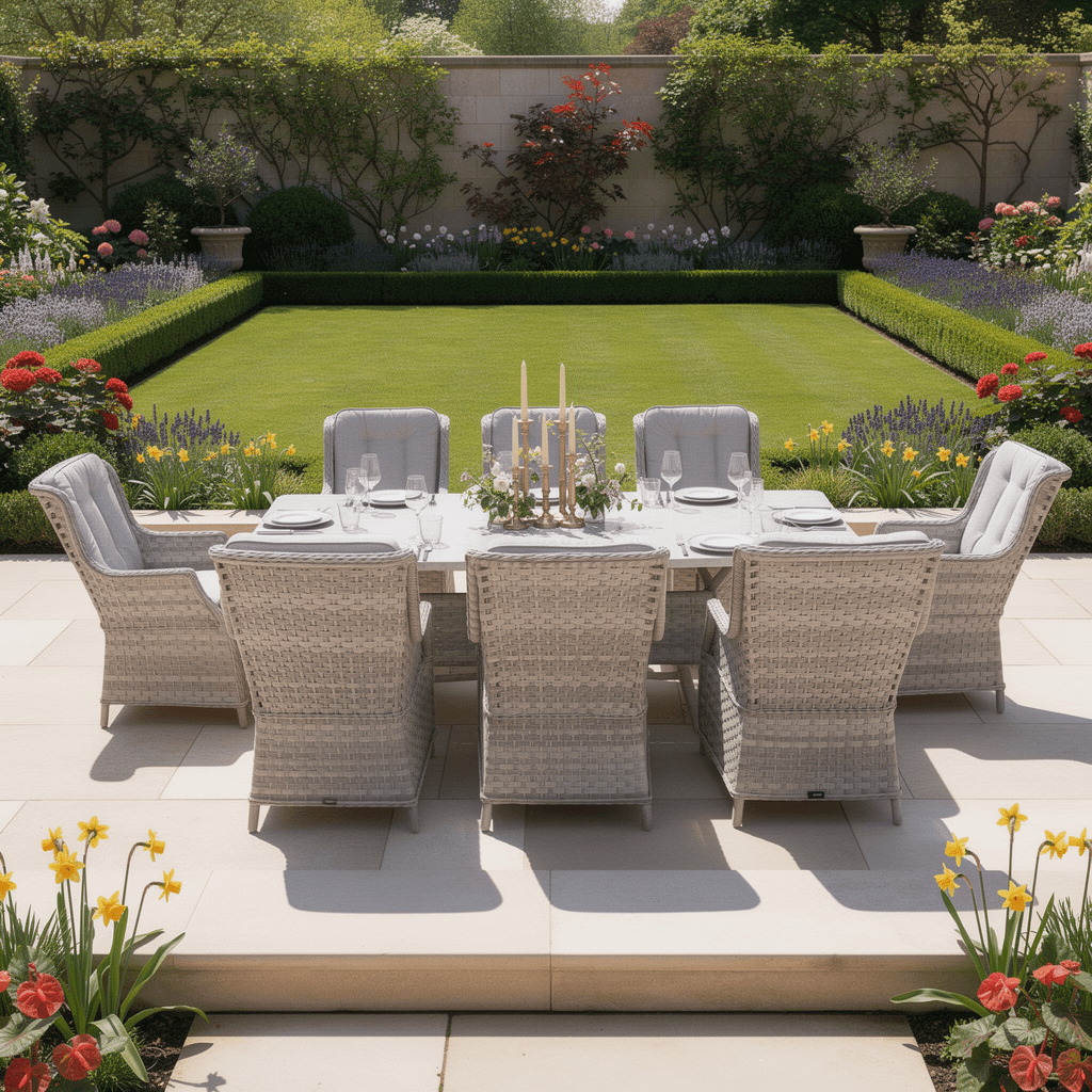 8 Chair Wingback Dining Set