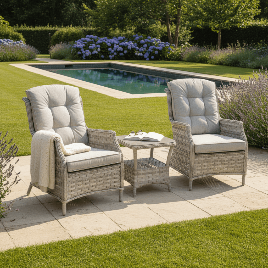 2 Chair Lounge Bistro Set with Side Table