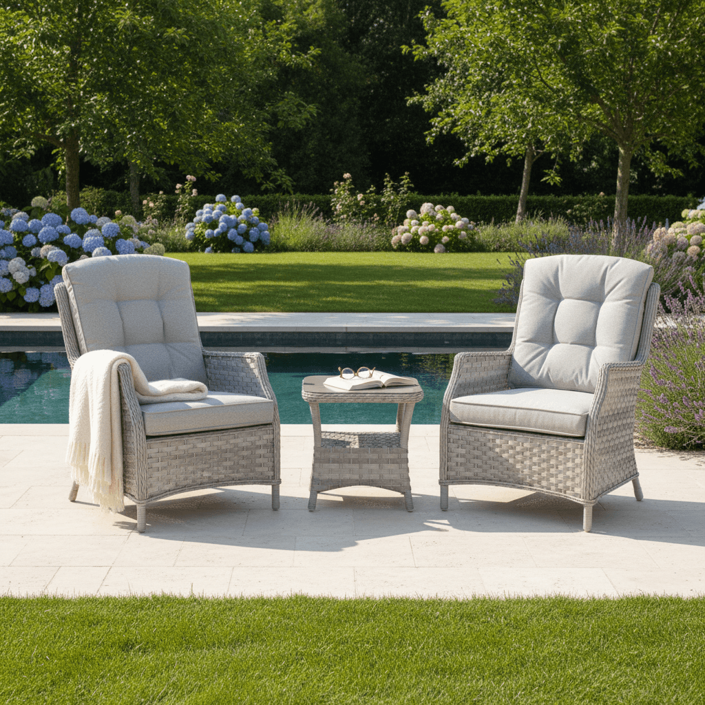 2 Chair Lounge Bistro Set with Side Table