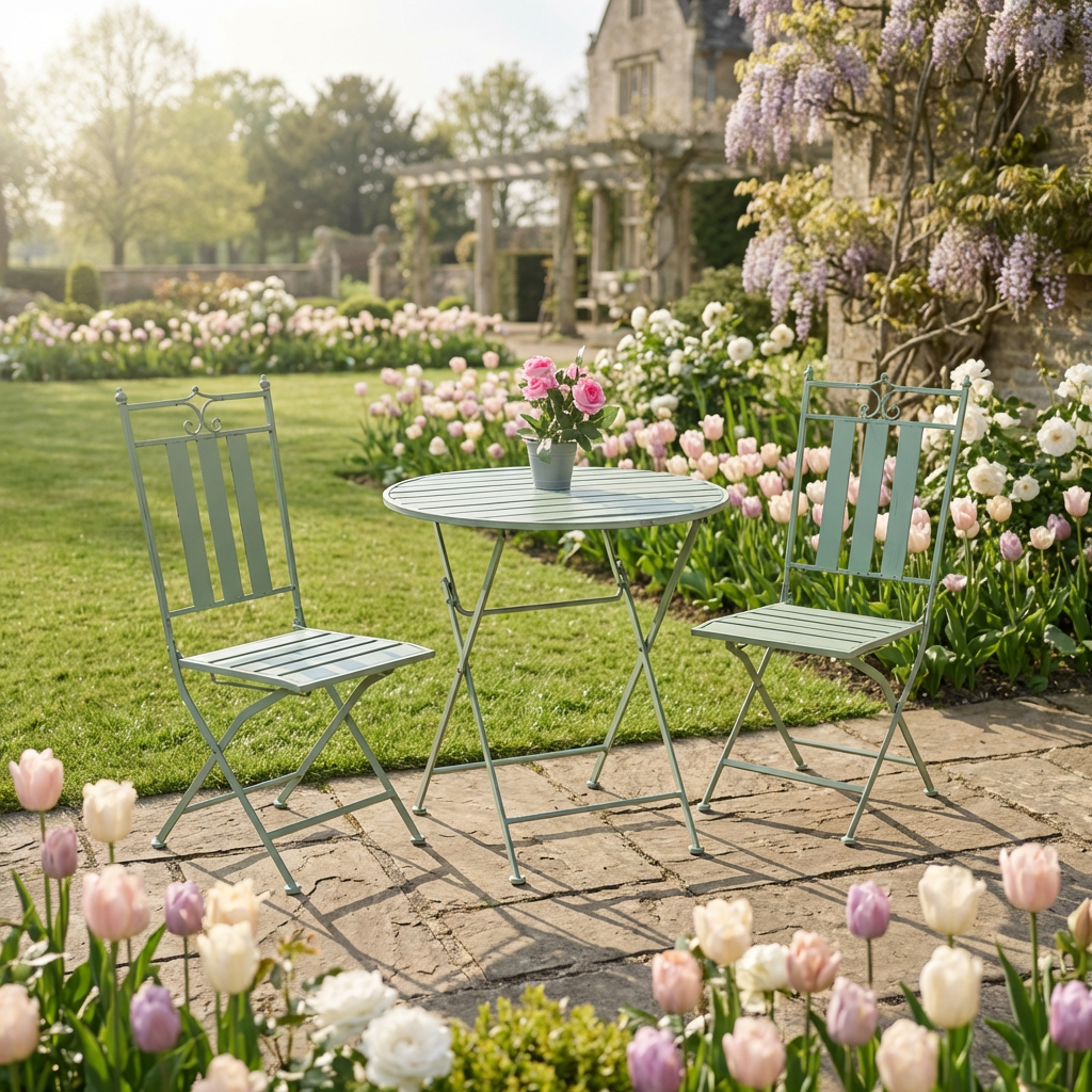 2 Seat Folding Bistro Set with Table