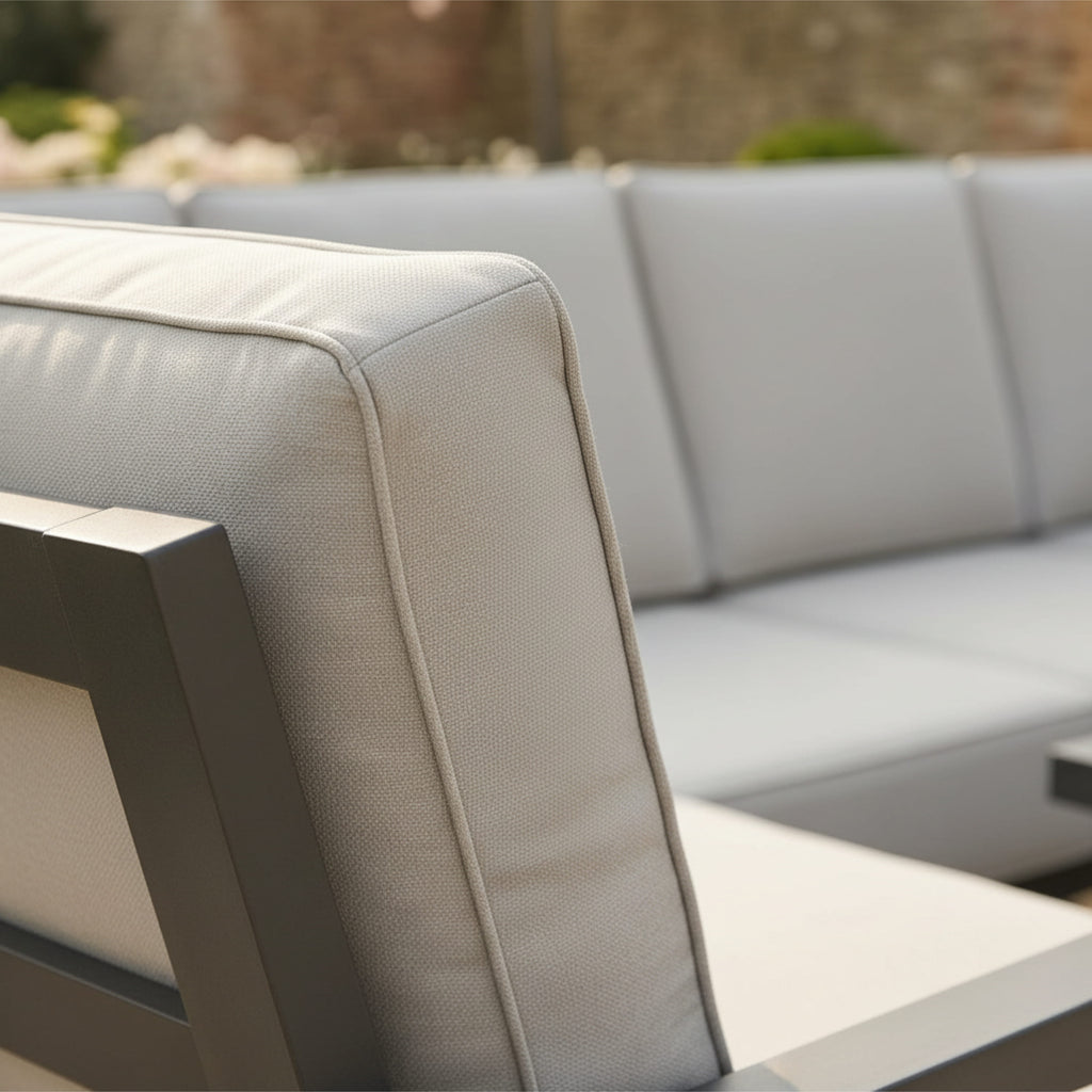 L Corner Sofa Set with 2 Stools & Height Adjustable Table
