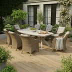 8 Chair Wingback Dining Set