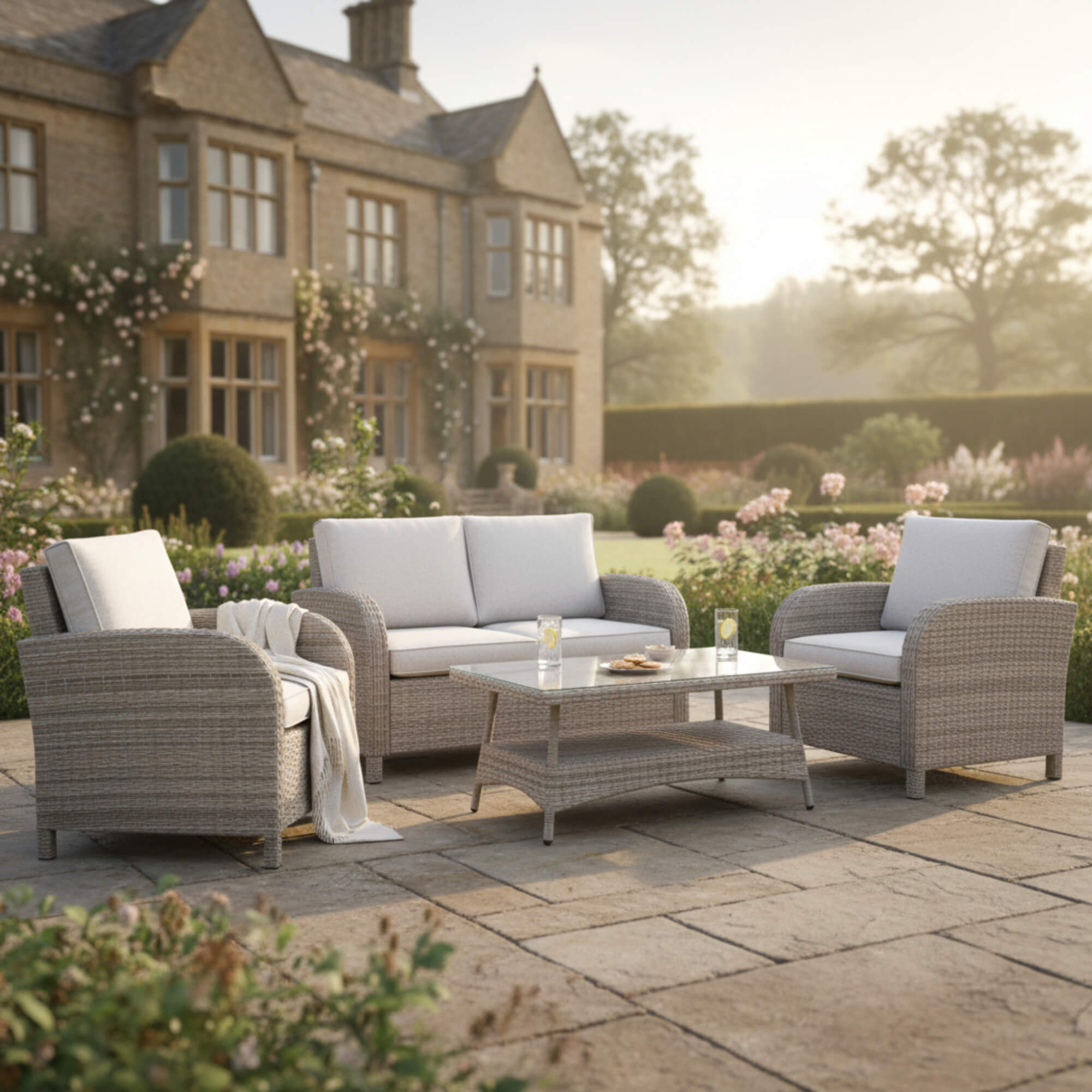 2-Seater Sofa Set with 2 Armchairs & Coffee Table