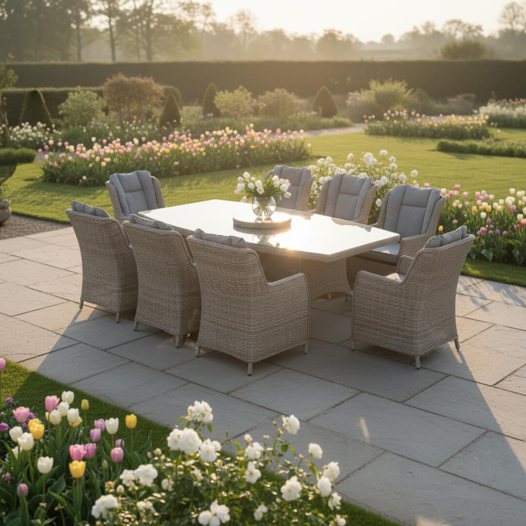 8 Chair Wingback Dining Set
