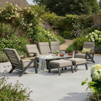 Reclining L Corner Sofa Set with Reclining Armchair, 2 Stools & Height Adjustable Table
