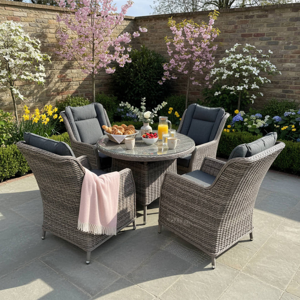 4 Chair Wingback Dining Set