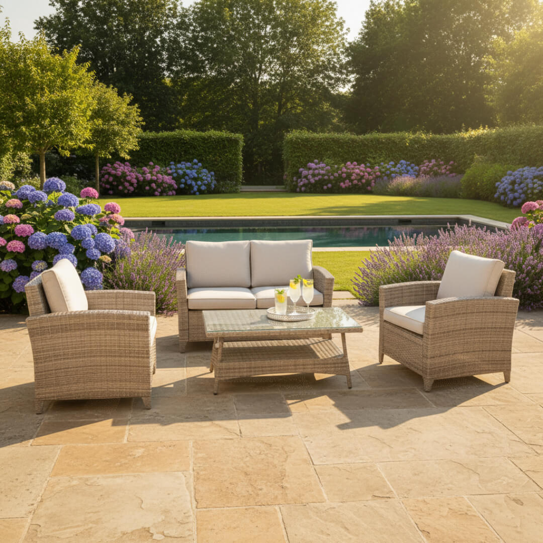 2-Seater Sofa Set with 2 Armchairs & Coffee Table