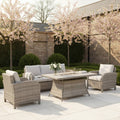 3-Seater Sofa Set with 2 Armchairs & Firepit Table