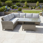 L Corner Sofa Set with Height Adjustable Table