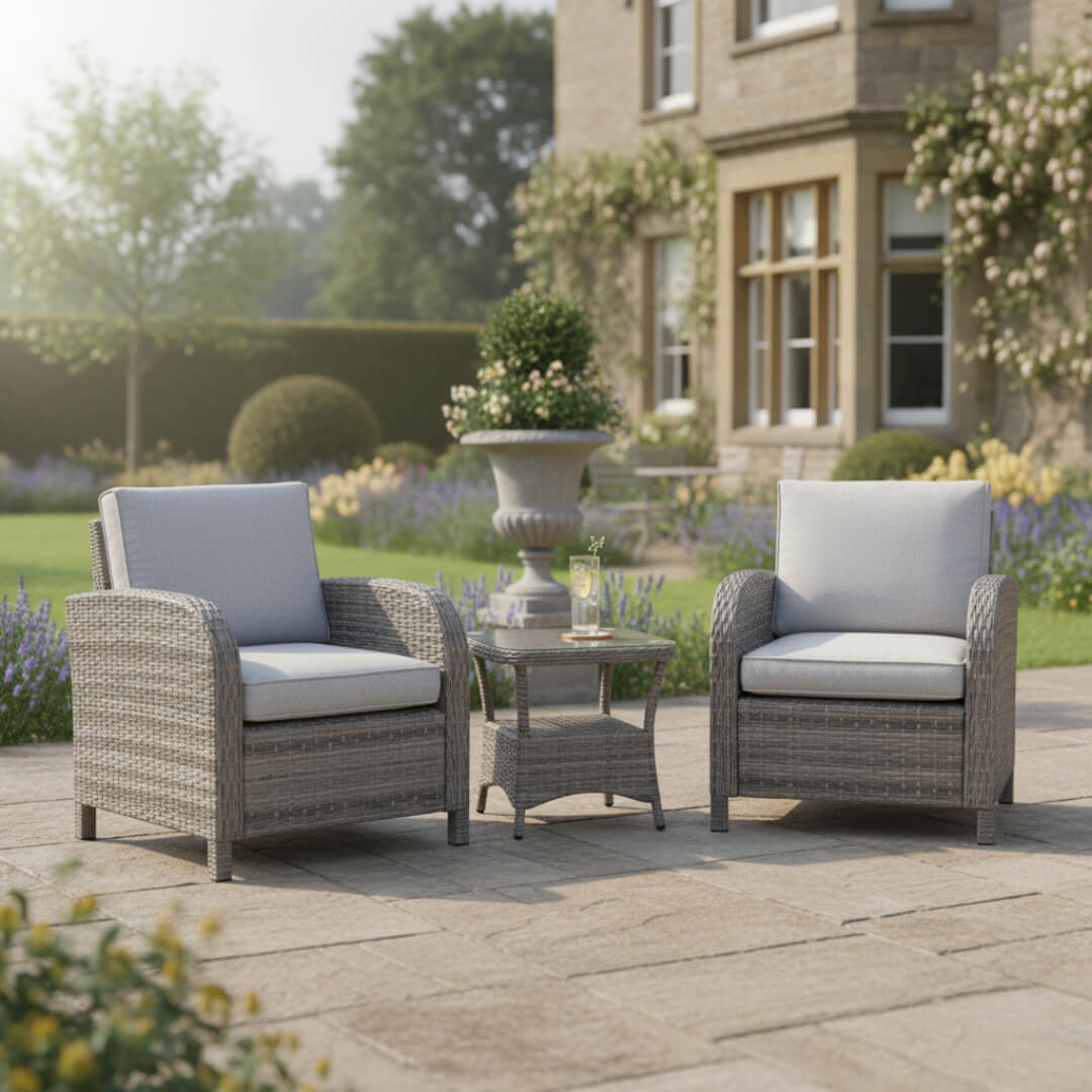 2 Chair Lounge Bistro Set with Side Table