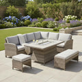 L Corner Sofa Set with Firepit Table