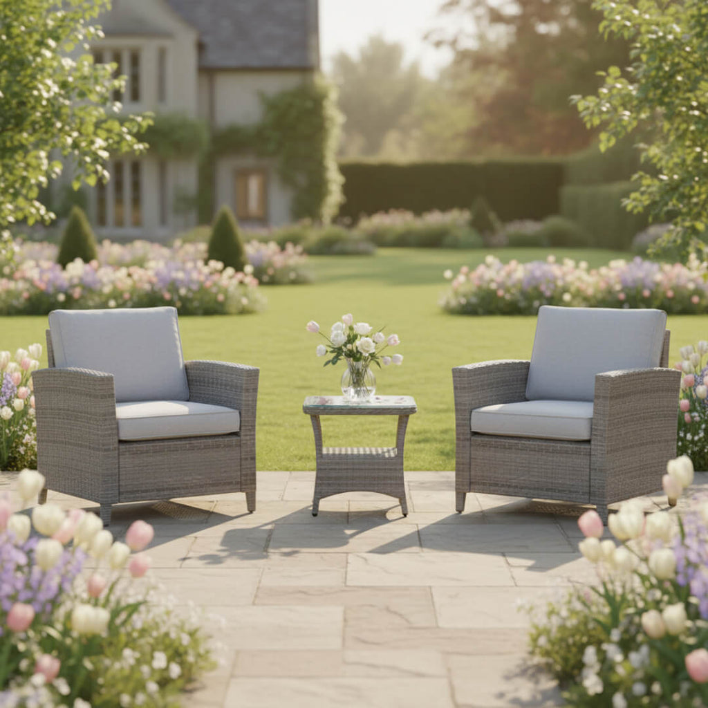 2 Chair Lounge Bistro Set with Side Table