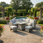 Square Corner Sofa Set with Firepit Table