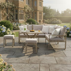 Square Corner Set with 2 Stools & X-leg Dining Table