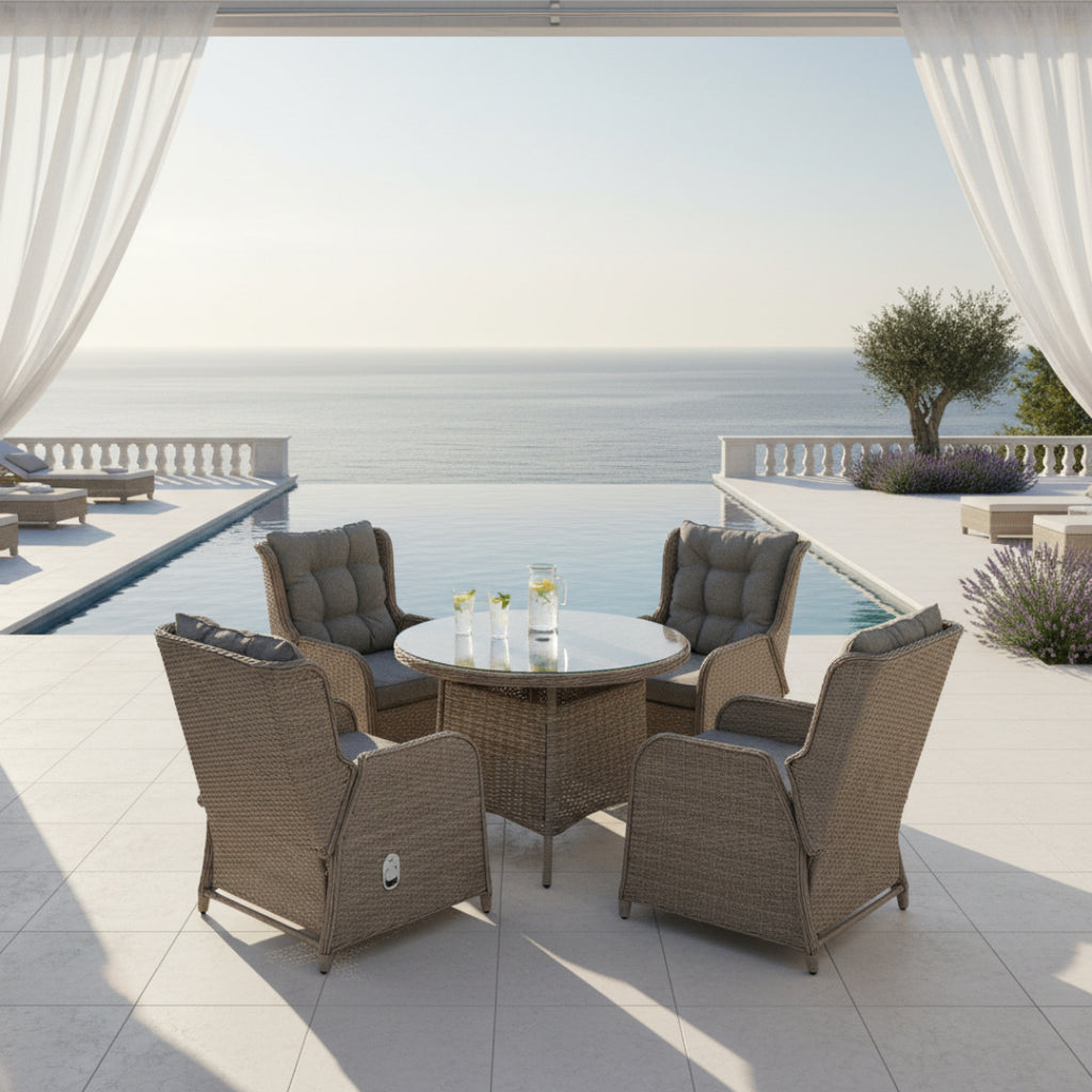 4 Chair Reclining Dining Set
