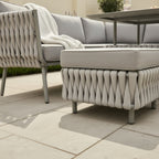 L Corner Sofa Set with Armchair, 2 Stools and Height Adjustable Table