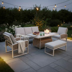 3-Seater Sofa Set with 2 Armchairs, Bench & Height Adjustable Table