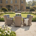6 Chair Reclining Wingback Dining Set