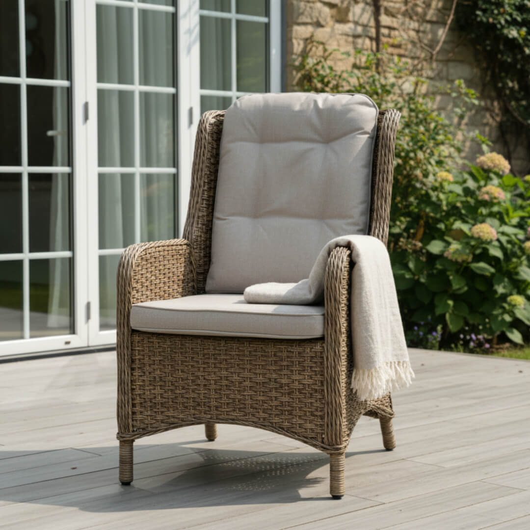 8 Chair Reclining Wingback Dining Set