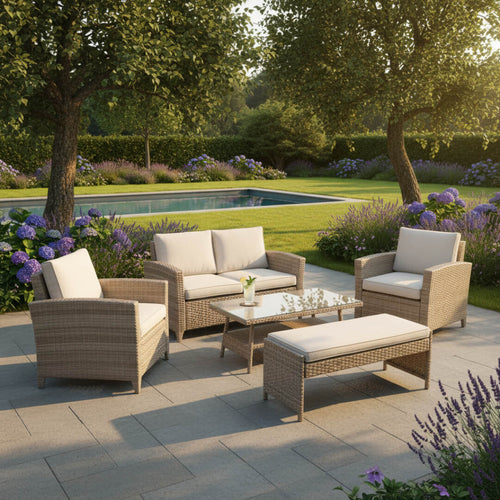 2-Seater Sofa Set with 2 Armchairs & Coffee Table