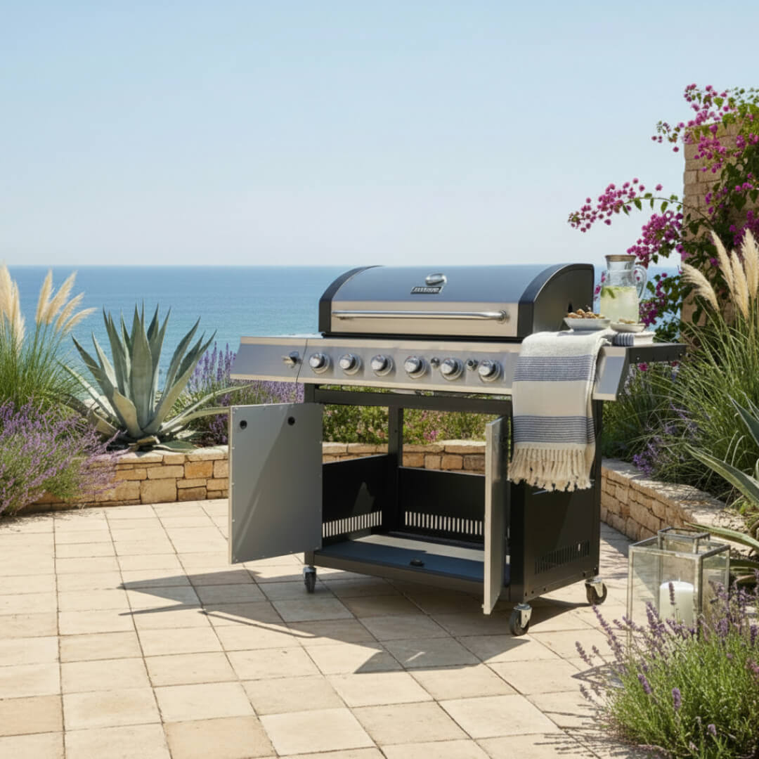 Rhyno Deluxe 6 Burner Gas BBQ