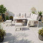 Square Corner Set with 2 Stools & Height Adjustable Table
