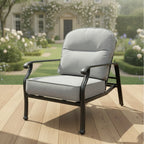2 Chair Reclining Lounge Bistro Set with Footstools & Side Table