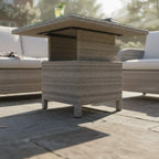 2-Seater Sofa Set with 2 Armchairs & Height Adjustable Table