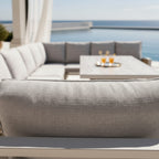 L Corner Sofa Set with Armchair, Bench & Height Adjustable Table