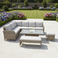 L Corner Sofa Set with Height Adjustable Table