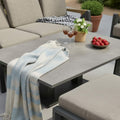 Reclining L Corner Sofa Set with Reclining Armchair, 2 Stools & Height Adjustable Table