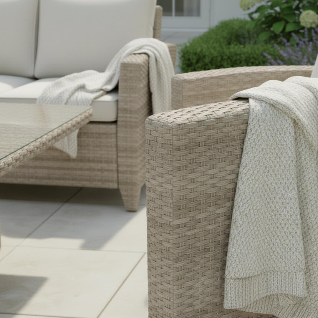 3-Seater Sofa Set with 2 Armchairs & Height Adjustable Table