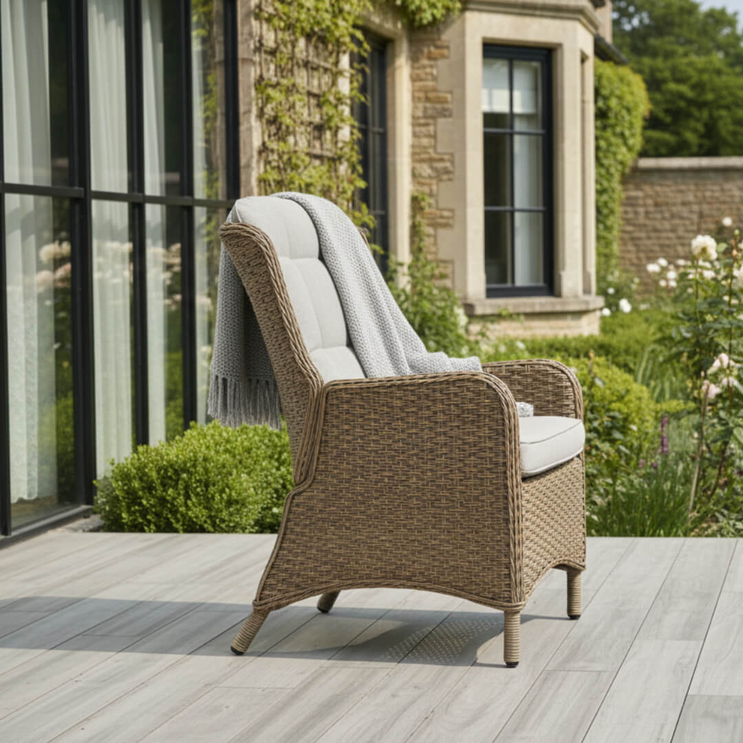 8 Chair Reclining Wingback Dining Set