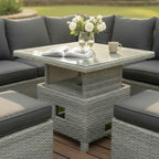 Square Corner Set with 2 Stools & Height Adjustable Table