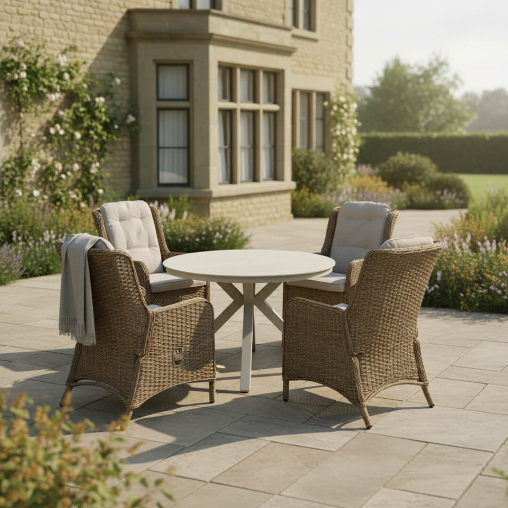4 Chair Reclining Wingback Dining Set