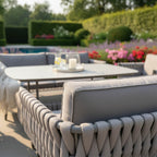 XL 3-Seater Sofa Set with 2 Armchairs, 2 Stools & Height Adjustable Table