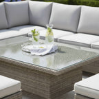 L Corner Sofa Set with Height Adjustable Table