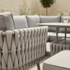 L Corner Sofa Set with Armchair, 2 Stools and Height Adjustable Table
