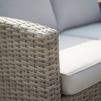 2-Seater Sofa Set with 2 Armchairs & Height Adjustable Table