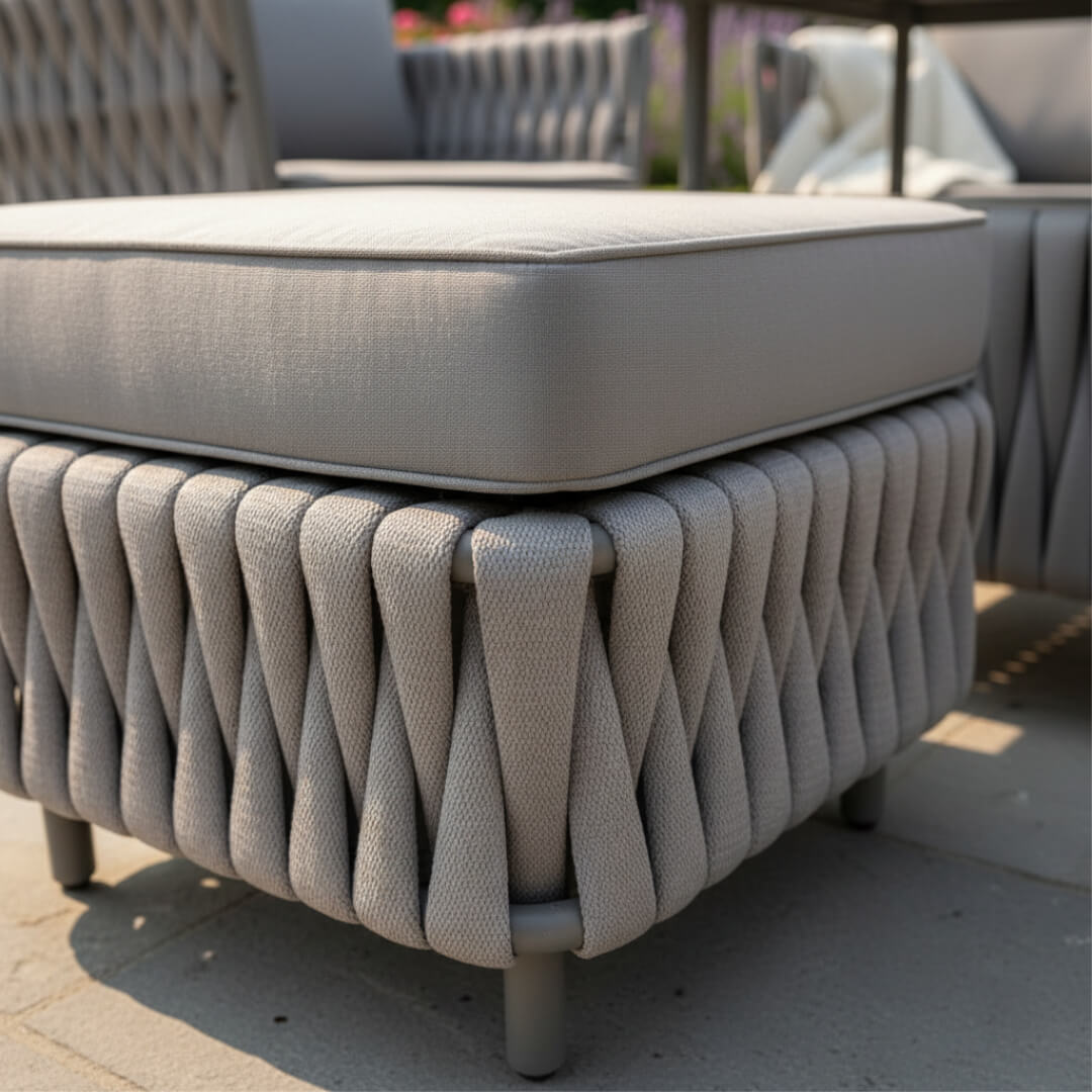 XL 3-Seater Sofa Set with 2 Armchairs, 2 Stools & Height Adjustable Table