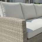 3-Seater Sofa Set with 2 Armchairs & Height Adjustable Table